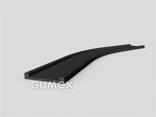 Pryžový profil tvaru "U", 3,5x26/20mm, 70°ShA, EPDM, -40°C/+100°C, černý